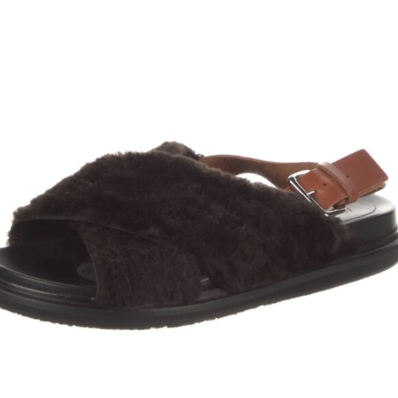 Marni Shearling Slingback Sandals Women's Size: 10 - Picture 2 of 2